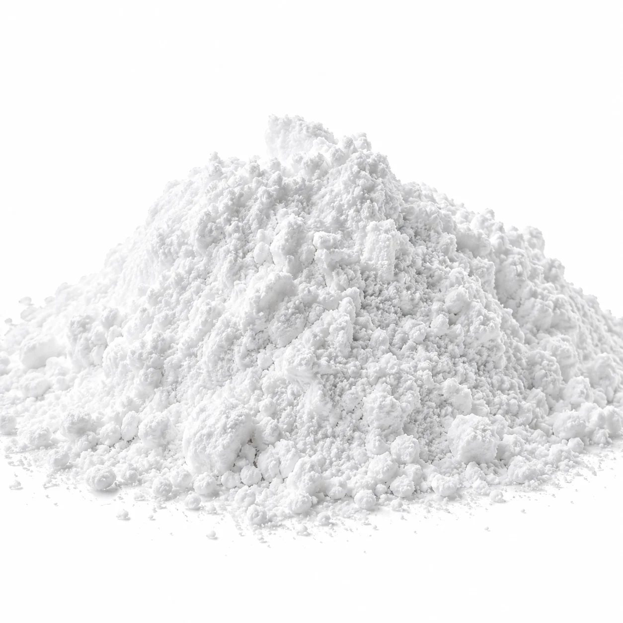 Soda ash close-up texture on white background for industrial mineral supply
