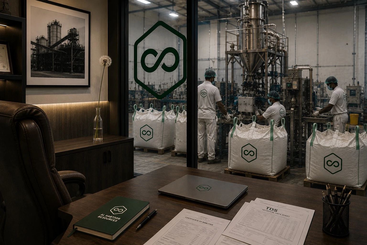 Al Habtoor Resources office with factory view for mineral supply enquiries